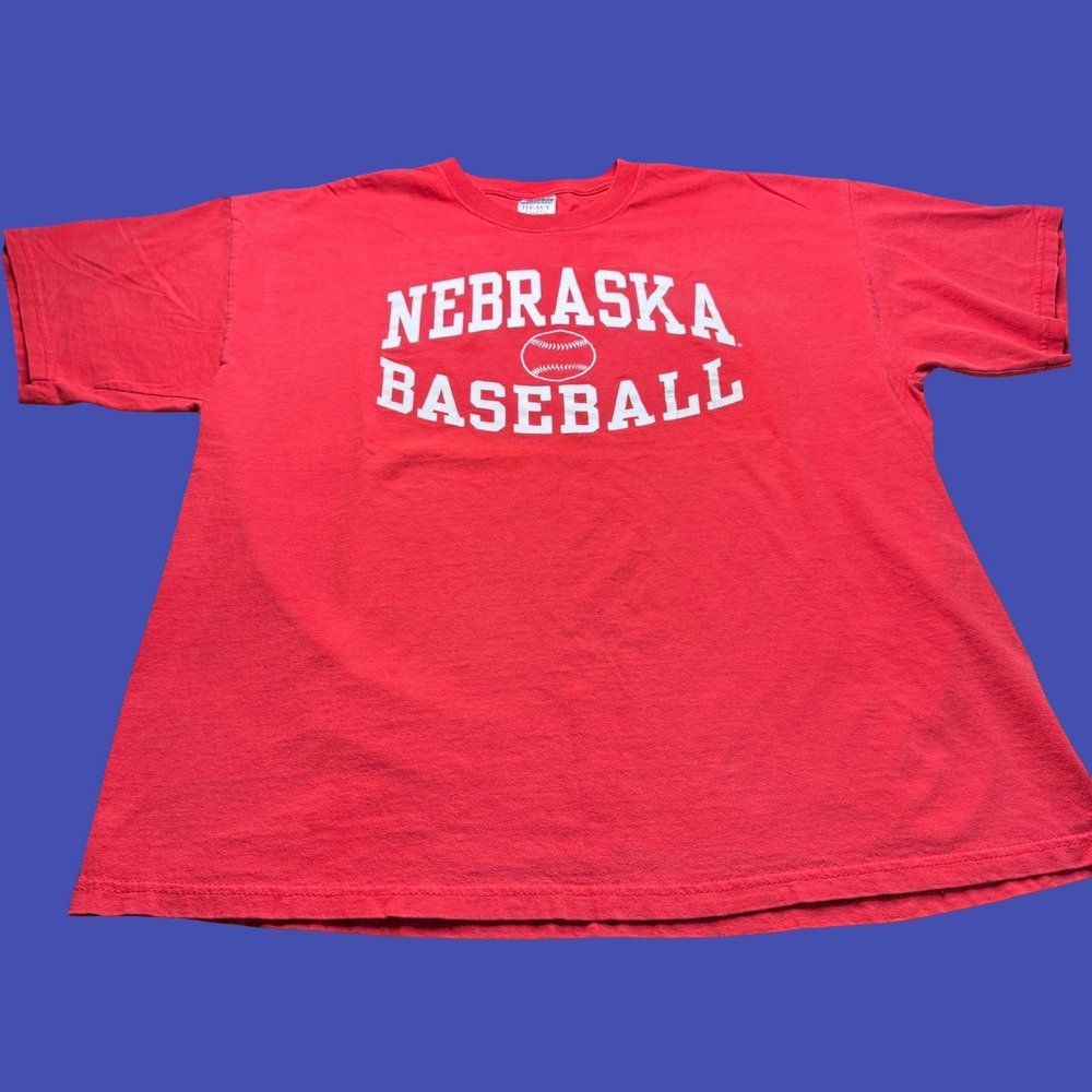 Nebraska Baseball Cornhuskers T Shirt XL Red College NCAA Huskers Vintage